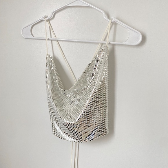 Zara Tops - Zara disco ball top tie back scrappy shirt. size small Zara top